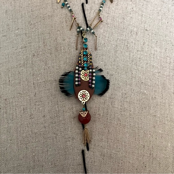 NIB satellite Paris feather necklace - Picture 3 of 16